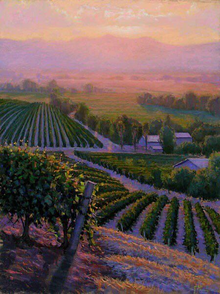 Italian Vineyard Painting, Vineyard Painting, Helen Warlow, Vineyard Art, The Vineyard, Different Art Styles, Plein Air Paintings, Pastel Painting, Painting Photos