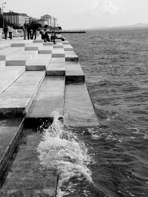 Sea Organ in Zadar, Croatia. Such a unique swimming experience and really creative urban landscape. Sea Organ, Zadar Croatia, Space Place, Amazing Spaces, Zadar, Space Architecture, Built Environment, Urban Landscape, Dream Destinations