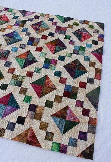 Buckeye Beauty Quilt - Free Pattern Jewel Box Quilt, Colchas Quilting, Jacobs Ladder, Batik Quilts, Box Wall, Quilt Block Pattern, Heart Quilt, Scrappy Quilts, Free Quilting