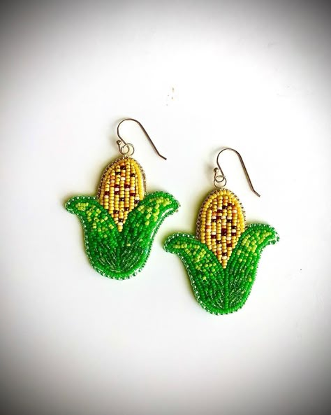 Pony Bead Indian Corn, Corn Beaded Earrings, Beaded Corn, Beaded Corn Earrings, Beaded Indian Corn Earrings, Corn Earrings, Indian Corn Beads, Indian Corn Necklace, Corn Bead