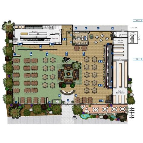 Example restaurant planning Large Restaurant Layout, Restaurant Site Plan, Fine Dining Restaurant Floor Plan, Restaurant Layout Design Floor Plans, Restaurant Floor Plan With Dimensions, Restaurant Plan Layout, Rooftop Plan, Restaurant Furniture Layout, Restaurant Floor Plan Layout