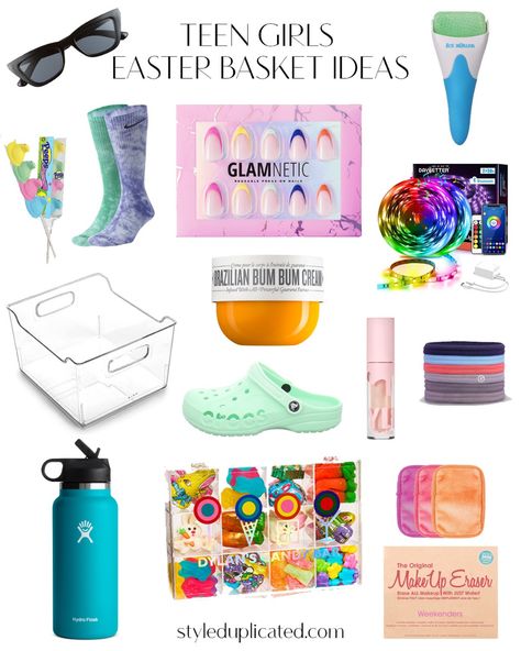 Easter Basket Ideas - Style Duplicated Big Kid Easter Basket Ideas, Easter Basket Ideas For Kids 8-10, Easter Basket For Teenage Girl, Easter Basket Ideas For Teen Girls, Easter Basket Ideas For Adults Women, Easter Basket Ideas For Young Adults, Teenage Easter Basket Ideas, Preteen Easter Basket Ideas, Teenager Easter Basket Ideas