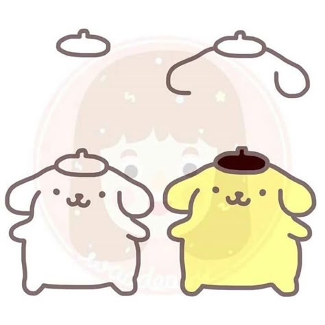 Pompompurin Drawing Easy, How To Draw Hello Kitty Characters Step By Step, Pompompurin Drawing Tutorial, How To Draw Pompompurin, How To Draw Hello Kitty Characters, How To Draw Sanrio Characters, Drawing Ideas Sanrio, Pompompurin Drawing, Drawing Ideas Easy