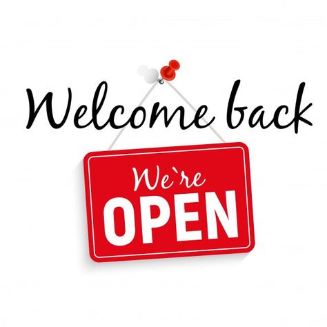 Welcome back. we are open sign  illustra... | Premium Vector #Freepik #vector #background #banner #frame #poster Open For Business Sign, We're Open Sign, Business Sign Design, Now Open Sign, We Are Open Sign, Small Business Graphics, Support Small Business Quotes, We're Open For Business, Business Card Icons