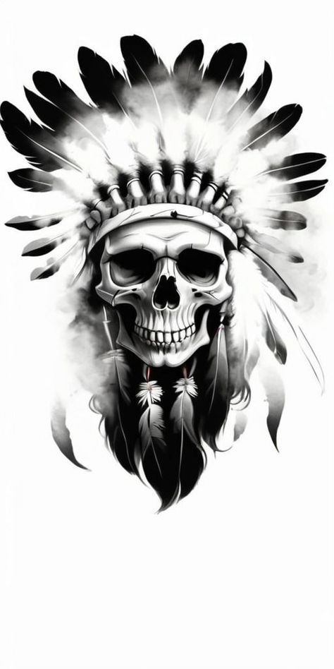 Native American designs Limited Availability at newtestamenttattoostudio American Indian Skull Tattoo, Native Skull Tattoo Design, Native Skull Tattoo, Chief Skull Tattoo, Indian Skull Tattoo Design, Skull Headdress Tattoo, Viking Skull Art, Native American Warrior Tattoos, Indian Women Tattoo