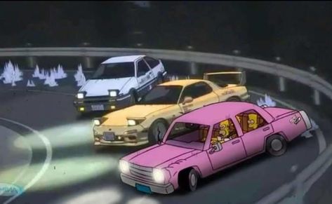 KANSEI DORIFTO | The Simpsons | Know Your Meme Initial D Car, Tokyo Drift Cars, Jdm Wallpaper, Car Backgrounds, Best Jdm Cars, Car Memes, Drifting Cars, Initial D, Street Racing Cars