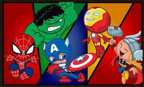 Marvel Party, Chibi Marvel, Baby Avengers, Avengers Cartoon, Disney Cars Birthday, Marvel Cartoons, Avenger Birthday Party, Avengers Party, Superhero Kids