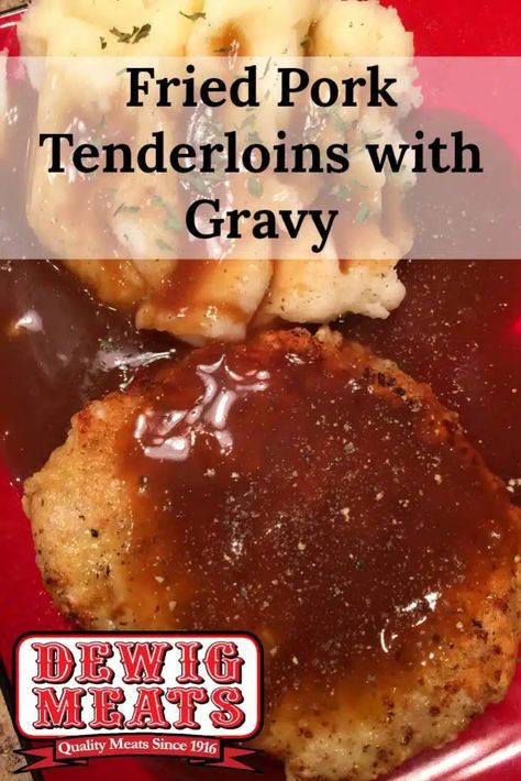 Fried Pork Tenderloin Recipes, Pork Tenderloin Fried, Breaded Pork Tenderloin, Fried Pork Tenderloin, Pork Tenderloins, Country Gravy, Pork Schnitzel, Leftover Pork, Tenderloin Recipes