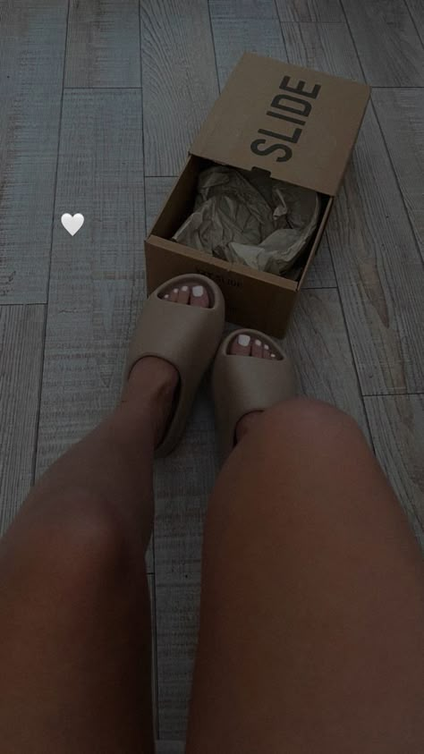 beige yeezy slides in Color pure summer shoes Yeezy Slides Beige, Cream Yeezy Slides, Toenail Inspo Aesthetic, Shoe Inspo 2023, Yeezy Slides Pure Outfit, Core Yeezy Slides, Pure Yeezy Slides Outfit, Beige Slides Outfit, White Yeezy Slides