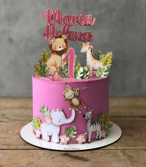 Zoo Cake, Jungle Theme Cakes, Jungle Theme Birthday Party, 2nd Birthday Party For Girl, Safari Animals Birthday, Christmas Holiday Cake, Jungle Theme Birthday, Jungle Cake, Safari Cakes