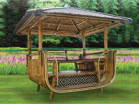 Small Nipa Hut Design Modern, Nipa Hut Design Modern, Nipa Hut Design, Bamboo Gazebo, Gazebo Bambu, Nipa Hut, Hut Design, Small House Design Philippines, Pools For Small Yards