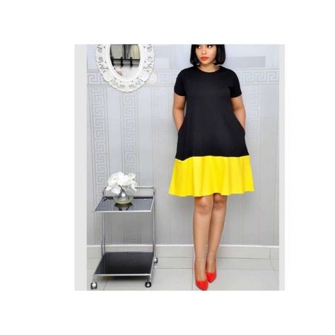 Images for Black And Yellow Shift Dress - Black And Yellow Yellow Gown, Dresses For Ladies, Shift Dress Black, Black And Yellow, Buy Dress, Dressed Down, Women Dresses, Yellow Black, Simple Outfits