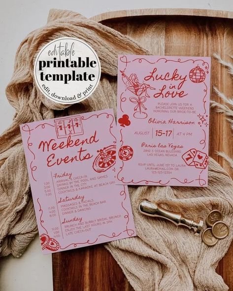 Make your Las Vegas bachelorette trip unforgettable with our customizable handwritten itinerary template. Perfect for the bride-to-be and her lucky in love bach crew! Download, edit, and print for a seamless vegas bach weekend. Get ready to match bachelorette dreams with our Vegas bach party essential. Vegas Bachelorette Party Favors, Scottsdale Bachelorette Party, Vegas Bride, Las Vegas Bachelorette Party, Bach Weekend, Bachelorette Weekend Itinerary, Las Vegas Bachelorette, Vegas Bachelorette Party, Vegas Bachelorette