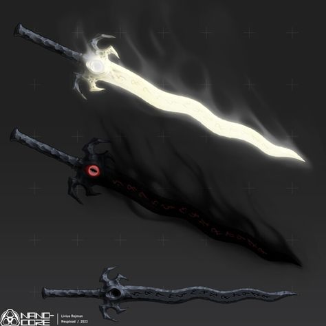 Mad God, Fantasy Blade, Shadow Creatures, Dark Souls Artwork, Eye Socket, Tactical Swords, Types Of Swords, Fantasy Props, Knife Art