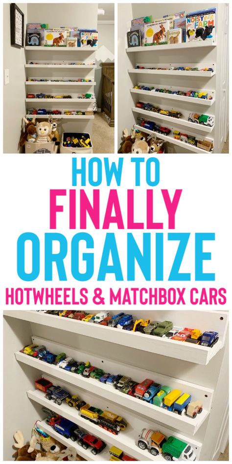 Toy Car Organization Ideas, Organize Hot Wheels, Large Toy Truck Storage Ideas, Hot Wheels Organization, Matchbox Car Storage, Home Organisation Tips, Toys Room, Hot Wheels Storage, Boy Bedrooms