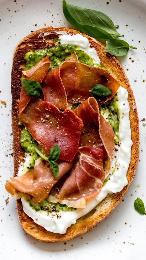 Pistachio Pesto Recipe, Crispy Prosciutto, Pistachio Pesto, Whipped Feta, Food Coma, Dandelion Recipes, Pesto Recipe, Toast Recipes, Cooking Inspiration