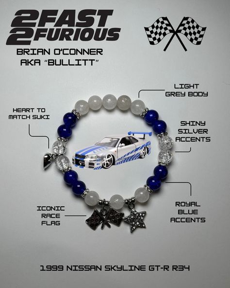 Fast And Furious Bracelet, Brian And Suki, Pulseras Aesthetic, Matching Stuff, 2fast And 2furious, Devon Aoki, Bracelet Inspo, Nissan Gtr Skyline, Skyline Gt