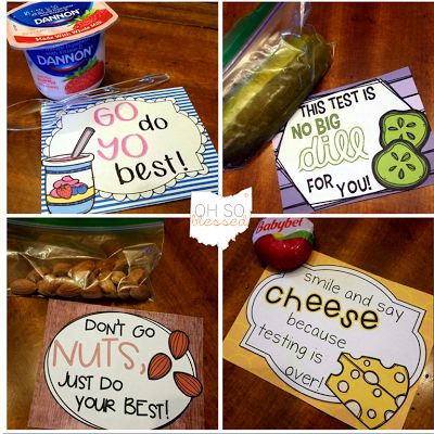 O-H So Blessed!: Healthy Testing Treats and wallet-friendly trips to help you save this testing season! Snacks For State Testing, Tcap Testing Snacks, Test Taking Treats, Testing Week Treats, Test Snacks For Students, Snacks For Testing Week, School Testing Snacks, Pssa Snacks, Standardized Testing Treats