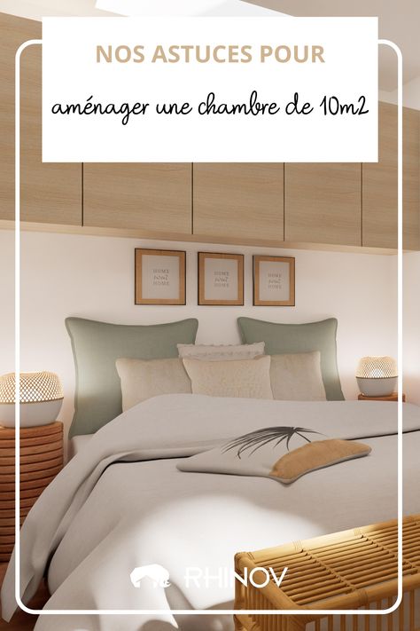 Découvrez comment aménager votre chambre de 10m2 pour un look élégant et pratique . Suivez les conseils de nos décorateurs #rhinov #decochambre #amenagerchambre #amenagementchambre #chambre10m2 #amenagerchambre10m2 #decochambre10m2 Home Decor, Home Décor