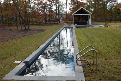 Outdoor Lap Swimming Pool Design Ideas | Lap pools for narrow yards Backyard Lap Pool, Lap Pools Backyard, Lap Pool Designs, Lap Pools, Cheap Pool, Lap Swimming, Residential Pool, Small Swimming Pools, Easy Does It