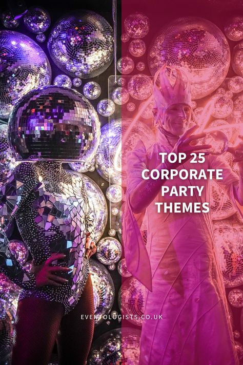 Make your next event stand out with our Top 30 Corporate Party Themes! From 007 James Bond to Underwater Theme and Alice in Wonderland! Check out our top themes! Gala Party Theme Ideas, Themes For Corporate Events, Corporate Party Themes Events, New Years Party Themes For Adults, Best Party Themes For Adults, Corporate Theme Party, Corporate Party Theme Ideas, Fundraising Gala Themes, Corporate Themed Events Ideas