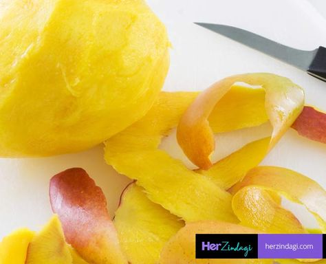 Mango Peel Uses, Mango Jelly, How To Peel Peaches, Mango Drinks, Mango Syrup, Dried Mangoes, Fruit Peel, Mango Salad, Grated Coconut