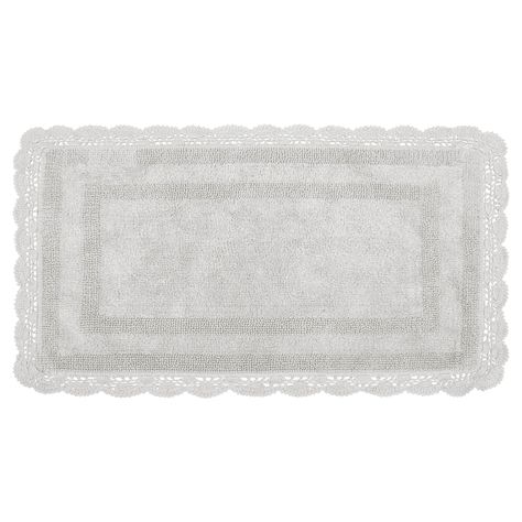 Laura Ashley Crochet Cotton 24x40 Bath Rug Light Grey *** (paid link) Be sure to check out this awesome product. Crochet Bath Mat, Crochet Reversible, Laura Ashley Home, Crochet Border, Karim Rashid, Crochet Edgings, Bath Store, Crochet Rugs, Crochet Rug Patterns