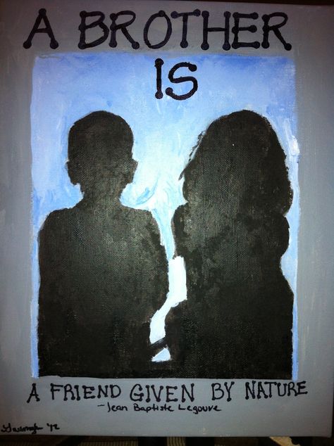 Painted this for my brother's birthday. Did the picture transfer to canvas, then painted over it. I'm not the best artist, so that helped everything stay mostly the way it was supposed to. Painting Ideas For Brother, Picture Transfer, Big Little Canvas, Birthday Canvas, Birthday Painting, Painting Canvases, Brother Birthday, Chalk Drawings, What To Draw