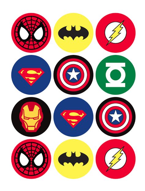 If you're brewing up a superheroes party, here is a list of sites that offer free superhero printables that you might just love to print and use. But before browsing through the list, let me just l... Superhero Printables Free, Superhero Party Printables, Avenger Party, Superhero Printables, Superhero Cupcake Toppers, Superhero Cupcakes, Fest Temaer, Avenger Birthday Party, Super Hero Theme