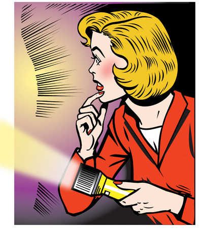 Afraid woman holding flashlight - Robert Dale Holding A Lamp Reference, Holding Flashlight Reference Drawing, Someone Holding A Flashlight Reference, Person Holding Flashlight Reference, Holding Flashlight Pose, Flashlight Pose, Hand Holding Flashlight Reference, Flash Light Drawing, Holding Flashlight Reference