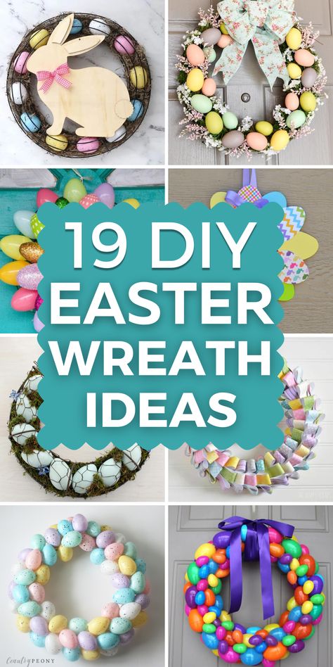 Add some festive cheer to your home this Easter with these beautiful Easter wreath ideas! Whether you prefer a traditional floral wreath or something more modern, these DIY spring wreaths will help you create the perfect centerpiece for your front door. From pastel-colored eggs to bunny wreaths and spring flowers, there's something for everyone. Impress your guests and celebrate the season with these easy and creative Easter wreath ideas that are sure to make your home look stunning. Easter Wreaths With Eggs, Easter Egg Wreaths For Front Door, How To Make A Easter Wreath, Simple Easter Wreath, Homemade Wreaths Diy Spring, Easter Craft For Adults, Easy Easter Wreath Diy, Easter Diy Wreaths, Diy Easter Wreaths For Front Door