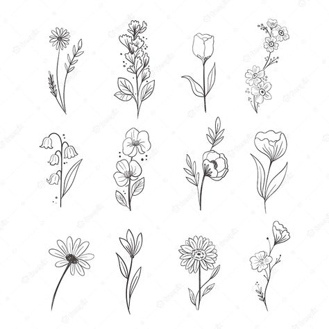 Hands Flowers Tattoo, Line Drawn Flowers Simple, Filler Flowers Drawing, Small Flower Sketches Simple, Mini Flower Sketch, Tiny Flower Drawing Simple, Small Drawings Flower, Small Flowers Design, Simple Flower Outline Tattoo