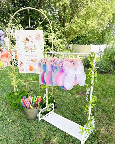 Fairy garden Birthday Party Ideas | Photo 1 of 10 | Catch My Party Fairy Birthday Ideas Decoration, Fairies And Butterflies Party Ideas, Fairy Themed 2nd Birthday, 2nd Fairy Birthday, Butterfly Garden Birthday Party Ideas, Princess Fairy Party, Fairy First Birthday Pinata, Fairy Theme 2nd Birthday Party, Fairy First Birthday Party Diy