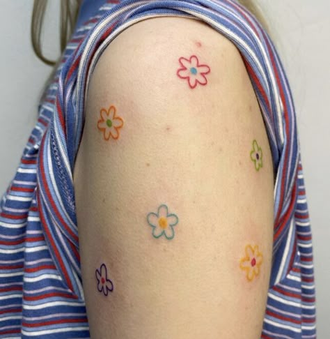 Beautiful Tattoo Designs, Funky Tattoos, Handpoke Tattoo, Doodle Tattoo, Hand Poked Tattoo, Cute Little Tattoos, Cute Tiny Tattoos, Small Hand Tattoos, Dainty Tattoos