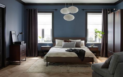 Gorgeous Ikea Bedroom Ideas That Won't Break the Bank Ikea Trysil, Ikea Bedroom Design, Cama Ikea, Brown Furniture Bedroom, Design Ložnic, Ikea Bedroom, Ikea Bed, Teenage Bedroom, Spare Bedroom