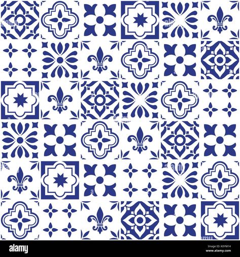 Blue Tile Patterns, Navy Blue Tile, Geometric Tile Pattern, Floor Graphics, Mediterranean Tile, Geometric Vector, Geometric Tiles, Tile Pattern, Blue Tiles