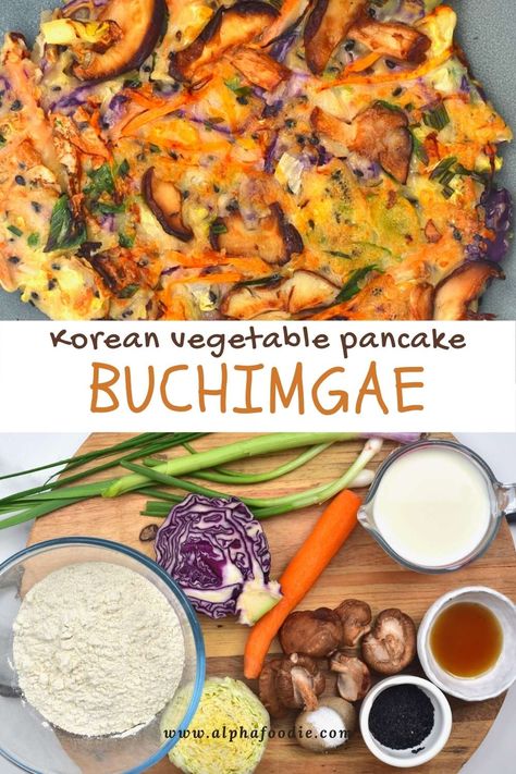 Veggie Pancakes Korean, Korean Veggie Pancake, Korean Vegetable Pancakes, Haemul Pajeon, Vegetable Pancake, Simple Pancake, Veggie Pancakes, Korean Vegetables, Veggie Cakes