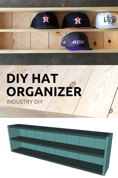 Baseball Hat Organizer, Organize Baseball Hats, Diy Hat Rack, Hat Organizer, Hat Organization, Hat Display, Hat Storage, Woodworking Classes, Entryway Ideas