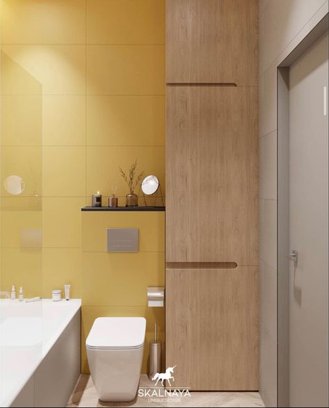 Yellow Tiles Bathroom Ideas, Yellow Bathroom Tile Ideas, Yellow Hexagon Tile, Warm Nordic Interior, Yellow Tile Bathroom Ideas, Yellow Tile Bathroom, Yellow Toilet, Yellow Bathroom Tiles, Small White Bathrooms