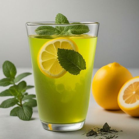 Green Tea Recipe with Lemon and Mint - Instacart Lemon Mint Juice, Lemon Green Tea, Recipe With Lemon, Afternoon Picnic, Green Tea Drinks, Lemon And Mint, Green Tea Lemon, Special Drinks, Green Tea Recipes