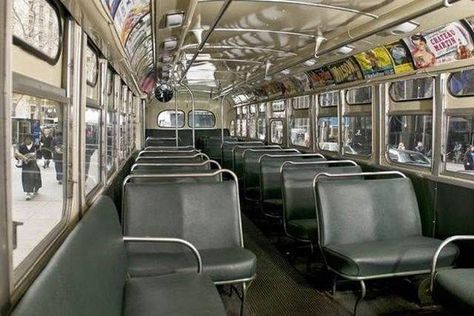 Inside of the old Boulevard bus I rode to school every day in the 60s. Bus Interior Drawing, School Bus Interior, Bus Reference, Stock Poses, Miss The Old Days, Retro Bus, Classroom Interior, Bus Art, Bus Interior