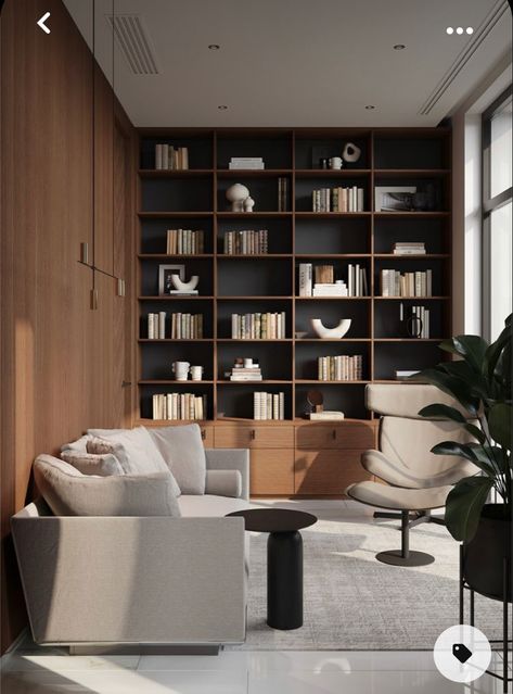 Office Decoration Ideas, Modern Office Interior, Cozy Home Library, Best Home Office, Modern Office Interiors, Interior Office, Home Library Design, Home Office Decoration, Office Home Decor