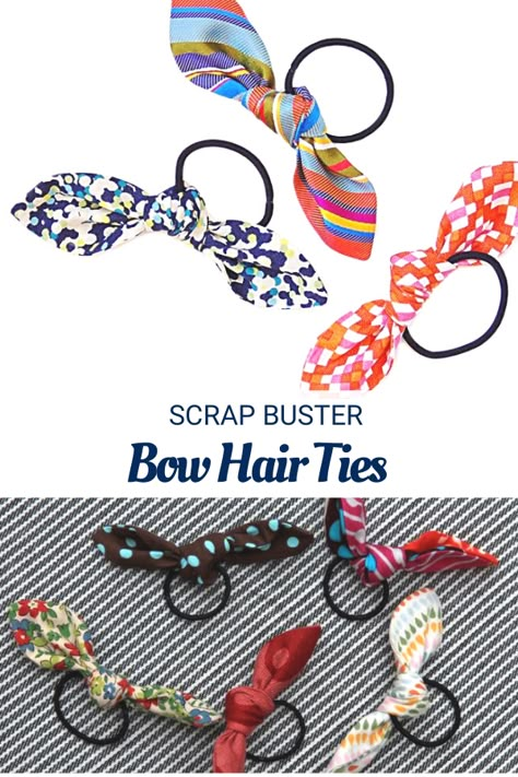 Stash Buster Sewing Projects, Fabric Stash Buster Projects, Sewing Scraps Projects, Fabric Scrap Projects No Sew, Scrap Busting Sewing Projects, Scrap Fabric Bows, Scrap Fabric Projects Easy No Sew, Diy Hair Ties Fabric, Scrap Buster Sewing Projects