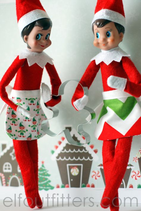 Elf on the Shelf Aprons Easy Elf On The Shelf, Elf Pajamas, Easy Elf, Elf Dress, Elf Kit, Elf Magic, Awesome Elf On The Shelf Ideas, Holiday Aprons, Xmas Elf