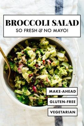 Raw Broccoli Salad, Best Broccoli Salad Recipe, Cookie And Kate, Mustard Vinaigrette, Raw Broccoli, Vegetarian Salad Recipes, Broccoli Salad Recipe, Fresh Broccoli, Broccoli Salad