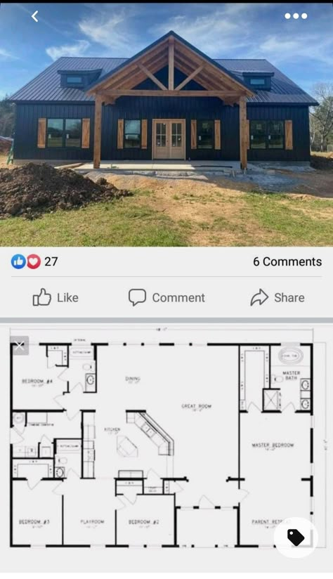 Metal Building House Plans, Barn Homes Floor Plans, Barndominium Plans, Barn House Design, Barndominium Ideas Exterior, Pole Barn House Plans, Barn Style House Plans, Barndominium Ideas Interiors, Building Plans House