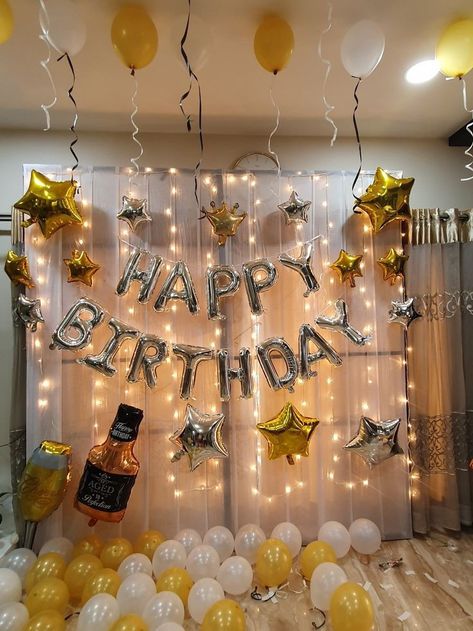 Birthday Wall Decoration, Birthday Decoration Ideas, Butterfly Birthday Theme, Surprise Birthday Decorations, Birthday Background Design, Birthday Decorations At Home, Happy Birthday Decor, Simple Birthday Party, Birthday Party Venues