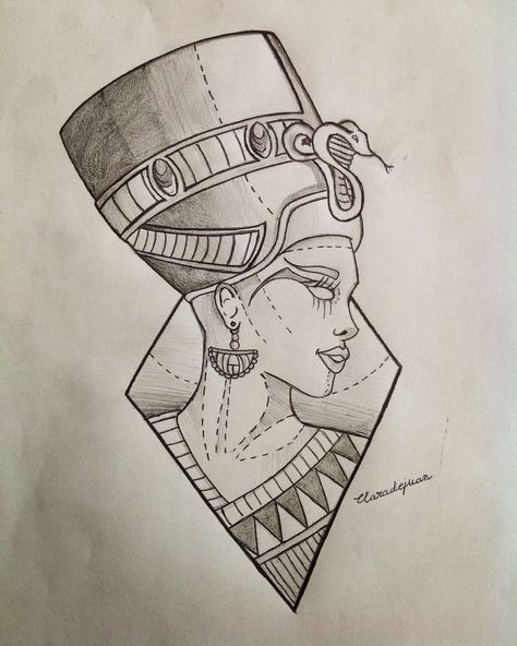 Nerfetiti Tatoos, Nerfetiti Tattoo, Egyptian Sketch, Nefertiti Drawing, Queen Nefertiti Tattoo, Egypt Drawing, Egyptian Queen Tattoos, Nefertiti Tattoo, Egyptian Drawings