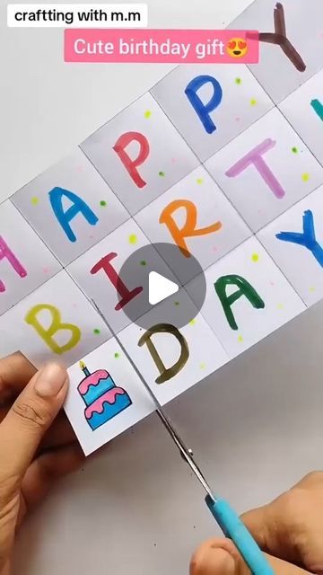 Birthday Card Ideas Origami, Birthday Card Made By Kids, Birthday Box Card Ideas, Handmade Gift Cards Ideas, Diy Mum Birthday Card, Birthday Gift With Paper, Homemade Gifts For Friends Birthday, Origami Cards Birthday, Birthday Paper Gift Ideas