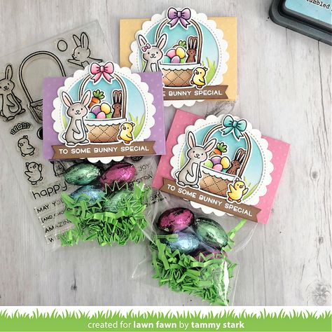 Lawn Fawn Design, Candy Egg, Lawn Fawn Blog, Treat Toppers, Easter Bags, Lawn Fawn Stamps, Lawn Fawn Cards, Orange Paper, Easter Egg Painting